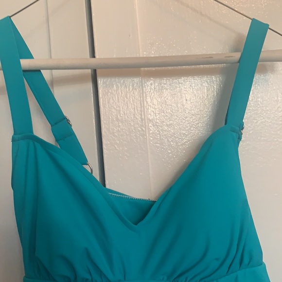SWIM SOLUTIONS NO TUMMY / TUMMY CONTROL SWIMSUIT dress BATHING SUIT TURQUOISE - Picture 6 of 14